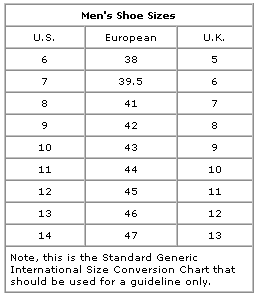 German Shoe Size Conversion Chart